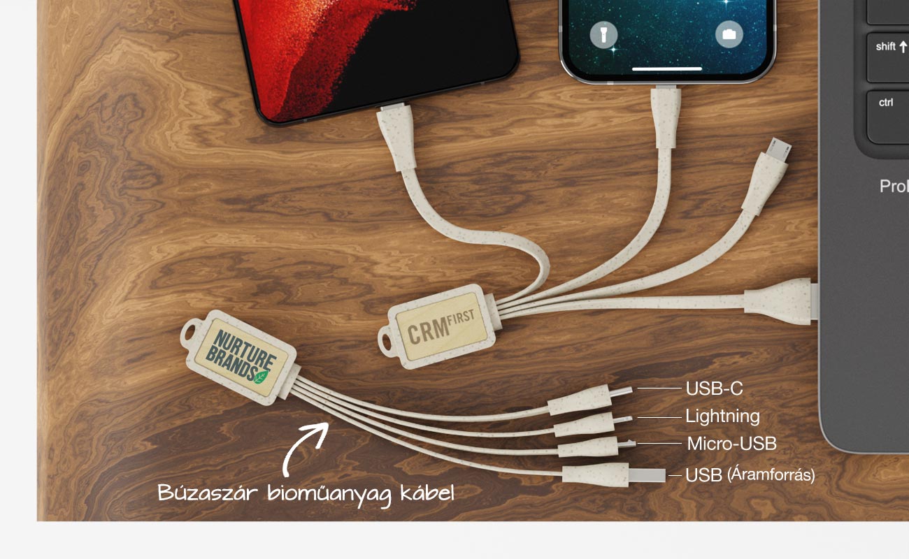 Multi Wood - Promóciós USB-kábel csomagok