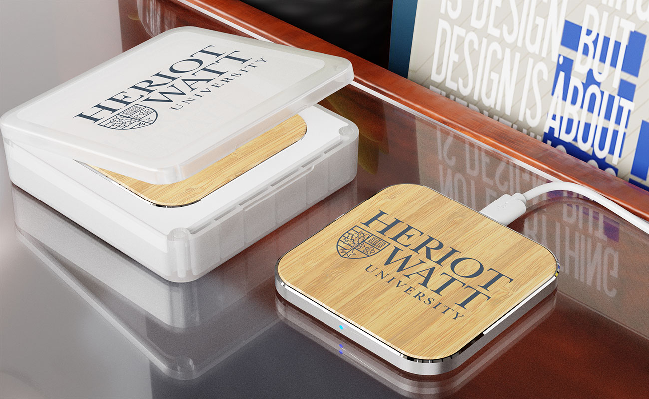 Savanna - Qi bambusz vezeték nélküli töltő logóval gallery thumbnail