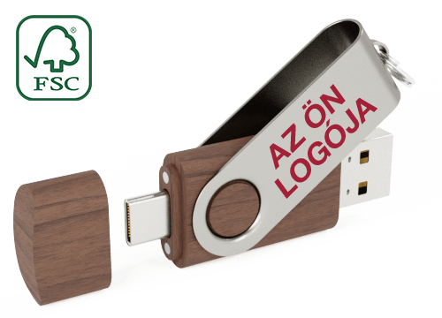 Twister Go Wood - Egyedi Pendrive USB-C Készítés